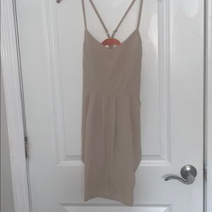Nude/Cream Dress with Strappy Orange Back
